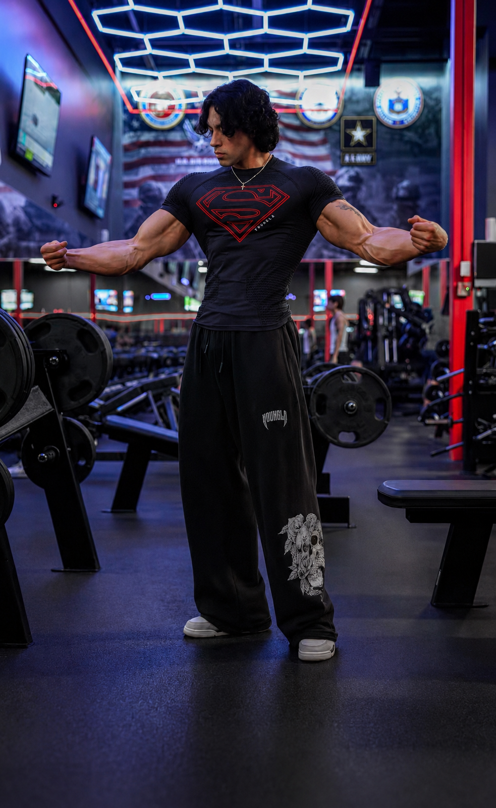 YoungLA X Superman compression t-shirt in Black
